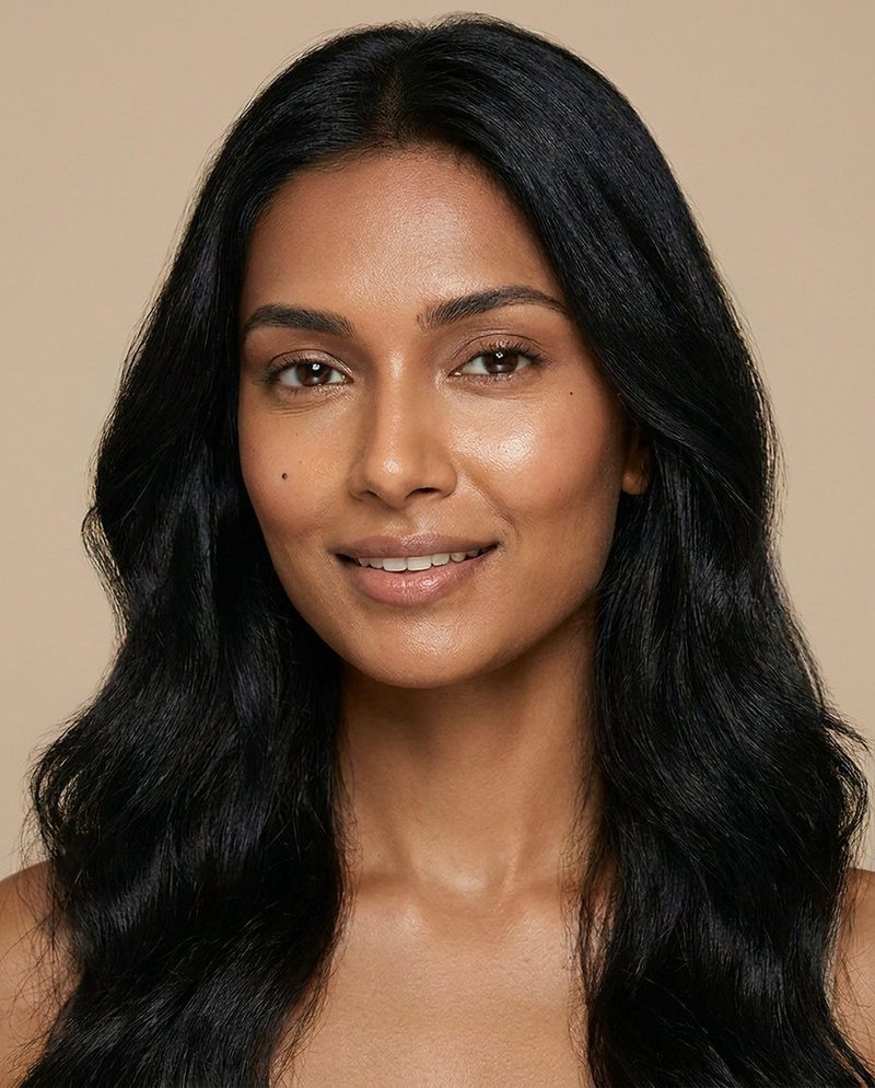 Mira, AI-generated model: smiling headshot