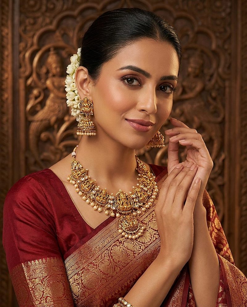 Indian jewellery campaign visual produced from a product photo
