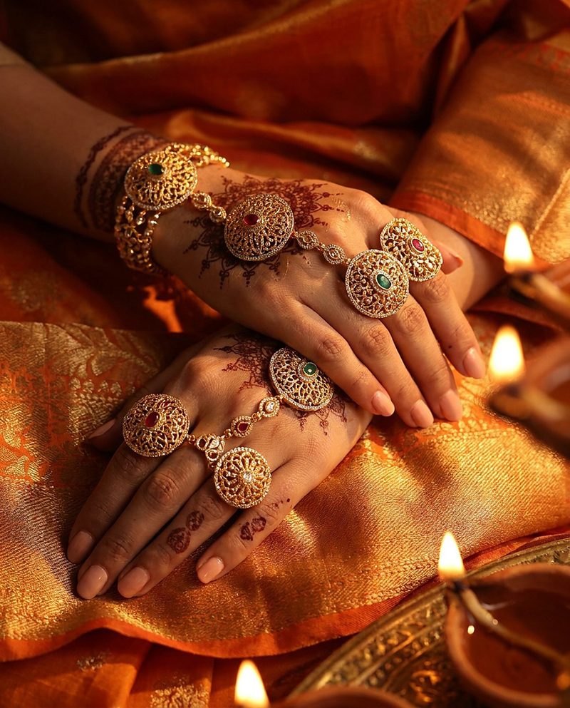 Indian jewellery campaign visual produced from a product photo