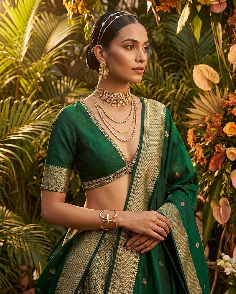 Indian jewellery campaign visual produced from a product photo