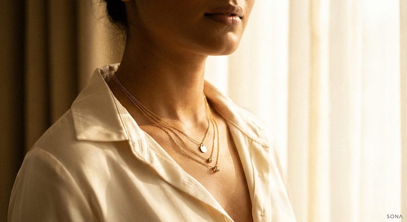 Minimal jewellery campaign visual produced from a product photo