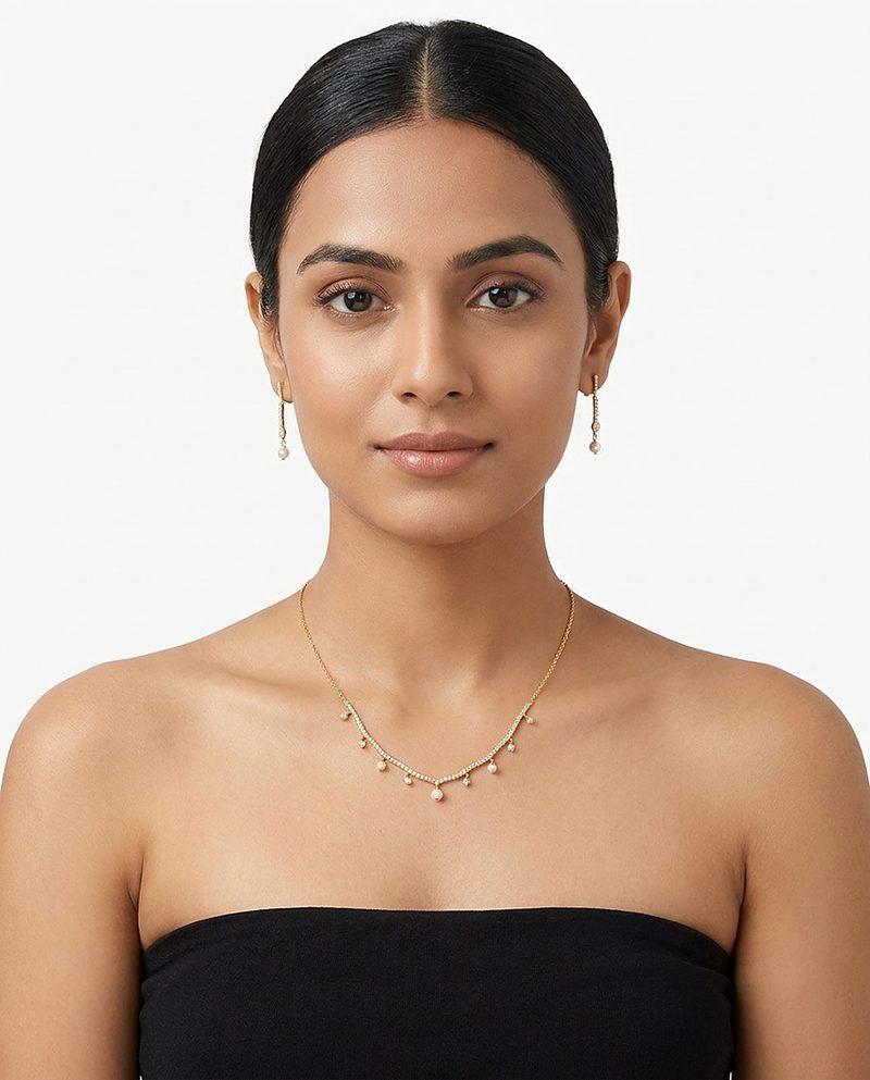Minimal jewellery campaign visual produced from a product photo